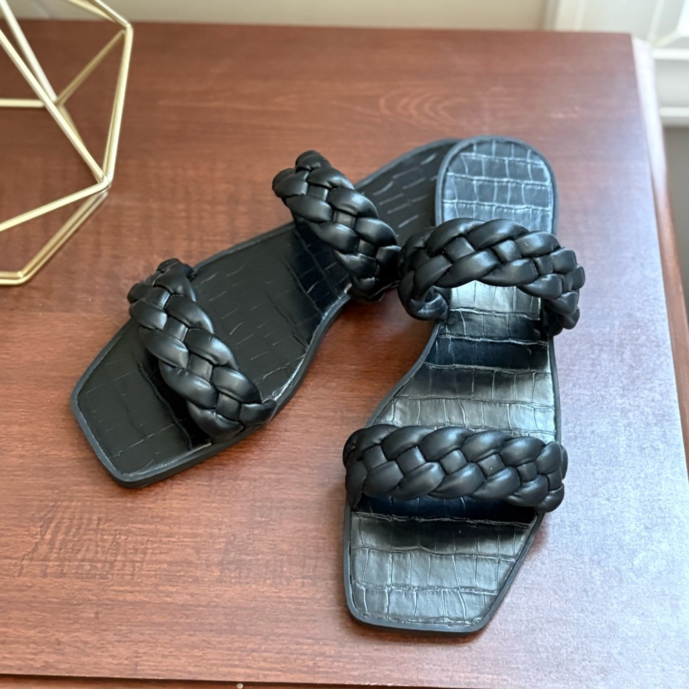 ZBY - Chunky Braided Sandals - Black